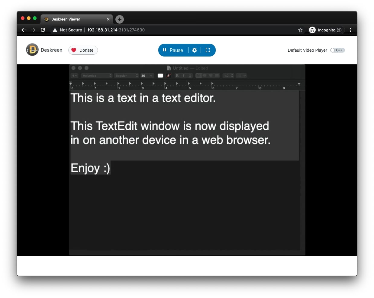 Step 4: Application window sharing example
