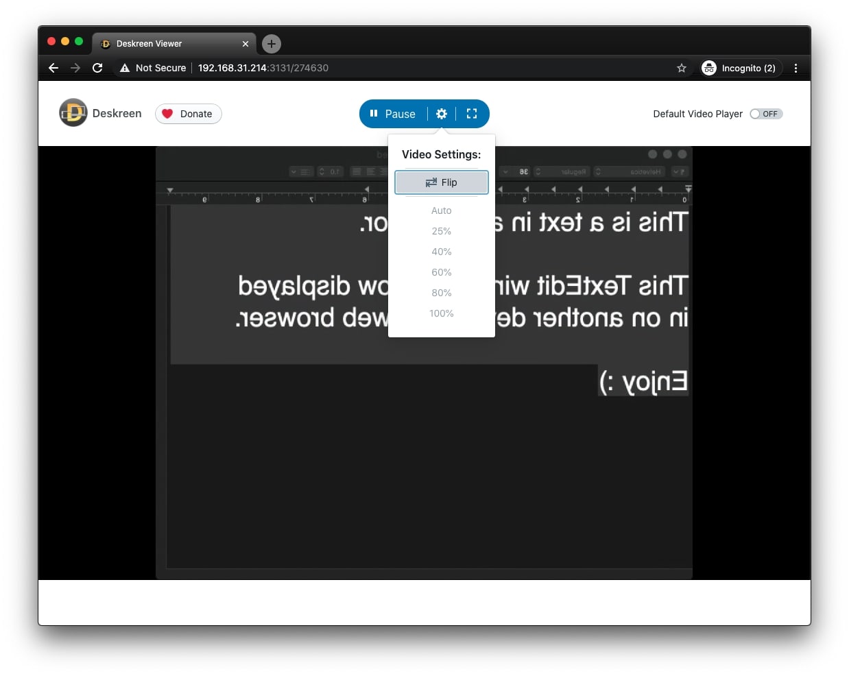 Flip Screen Mode demonstration